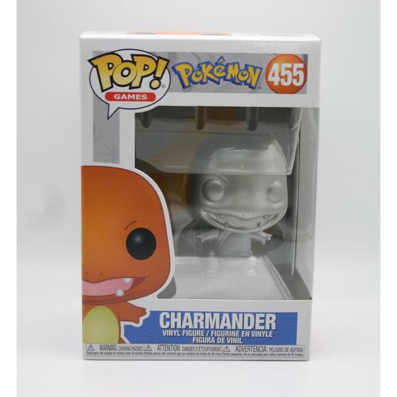 Funko Pop Games Pokemon  Silver Charmander # 455 Metallic - Picture 1 of 10